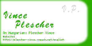 vince plescher business card